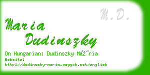 maria dudinszky business card